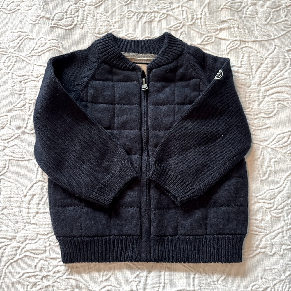 Zara baby boys 3-6M blue zip up sweater